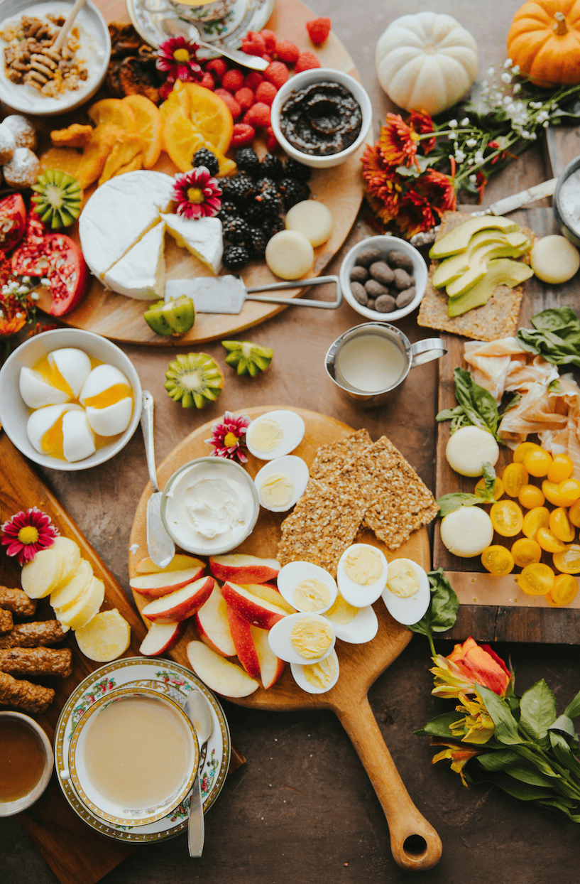 a spread of food